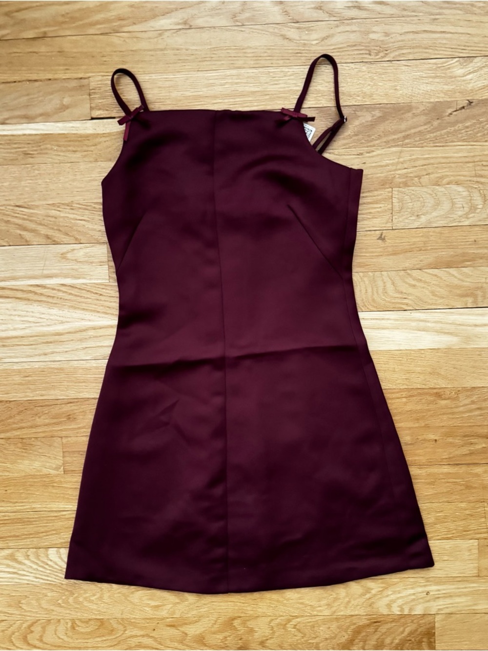 H&M Burgundy Spaghetti-Strap Mini Dress